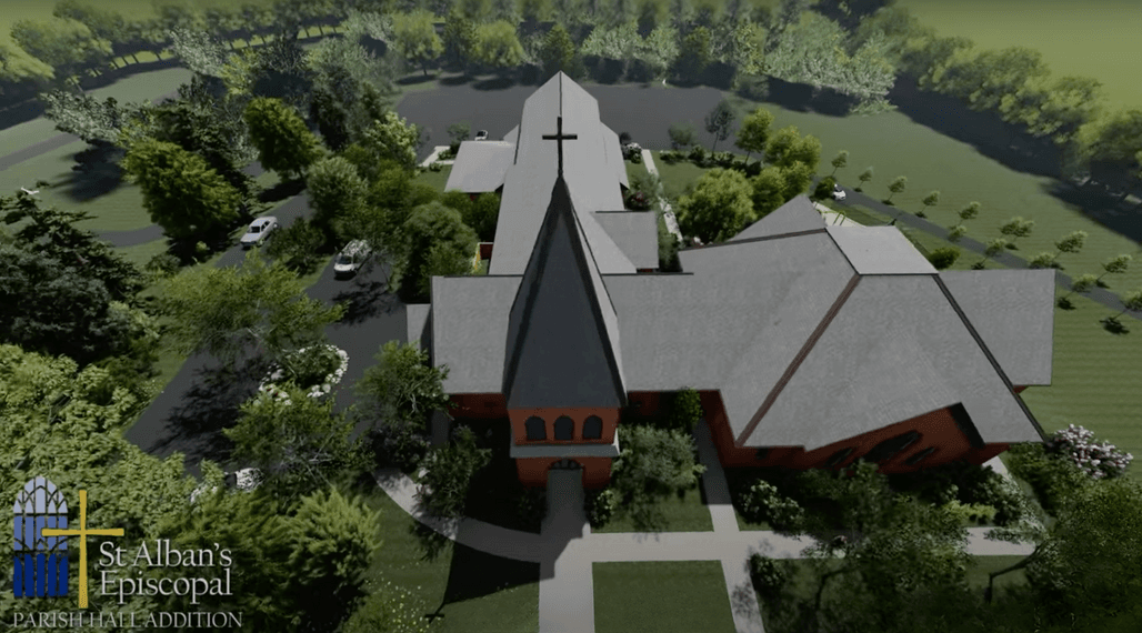 St. Alban's Parish Hall Addition aerial render